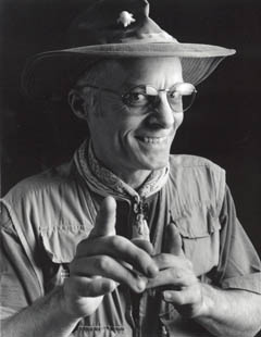 Jim as the effervescent Dr. Enviro Jones, Rainforest adventurer extraordinaire and tour guide, 1998 (AZ)
